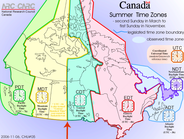 Canada Time Zones CDT MDT ARA Professional Travel Support Inc 